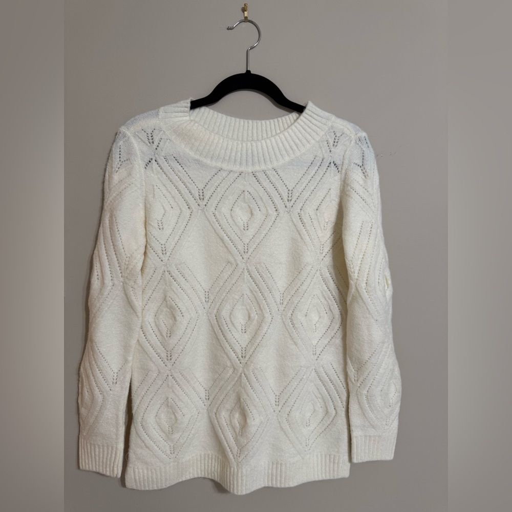 Talbots Cream Cable Knit Sweater